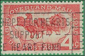 #1120 4c 100th Anniversary Overland Mail 1958 Used