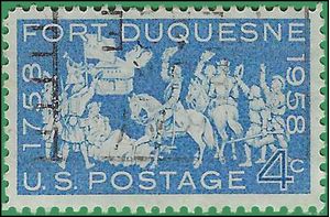 #1123 4c 200th Anniversary of Fort Duquesne 1958 Used
