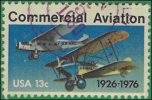 #1684 13c 50th Anniversary Commercial Aviation 1976 Used