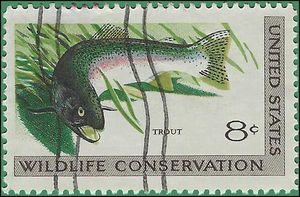 #1427 8c Wildlife Conservation Trout 1971 Used