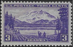 # 800 3c Alaska Mt McKinley 1937 Mint NH