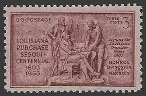 #1020 3c 150th Anniversary Louisiana Purchase 1953 Mint NH