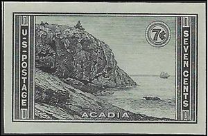 # 762 7c National Parks Great Head Acadia Park Imperf. 1935 Mint NH NGAI