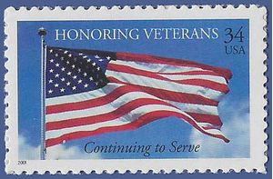 #3508 34c Honoring Veterans 2001 Mint NH
