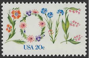 #1951 20c Love Flowers 1985 Mint NH