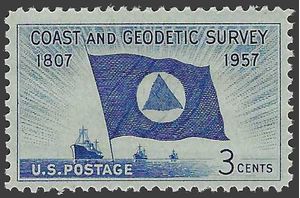 #1088 3c 150th Anniversary Coast and Geodetic Survey 1957 Mint NH