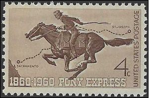 #1154 4c Pony Express Centennial 1960 Mint NH