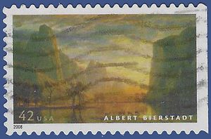 #4346 42c American Treasures Albert Bierstadt Booklet Single 2008 Used