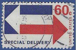 Scott E23 60c U.S. Special Delivery-Arrows 1971 Used