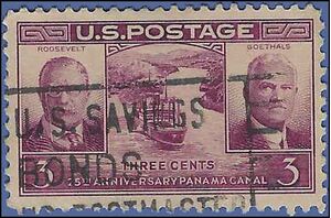 # 856 3c 25th Anniversary Panama Canal 1939 Used