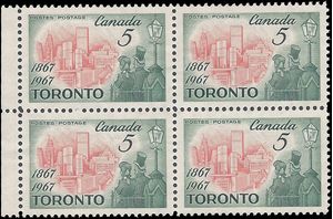 Canada # 475 1967 Used Block of 4