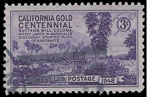 # 954 3c 100th Anniversary California Gold 1948 Used