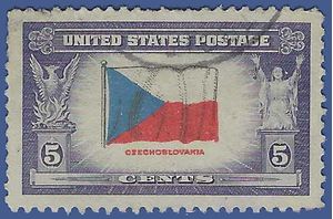 # 910 5c Overrun Countries Czechoslovakia 1943 Used