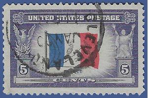 # 915 5c Overrun Countries France 1943 Used