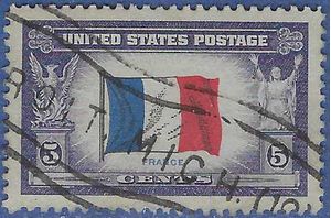 # 915 5c Overrun Countries France 1943 Used