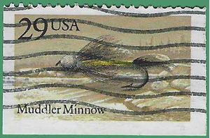 #2549 29c Fishing Flies Muddler Minnow Booklet Single 1991 Used