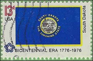 #1672 13c American Bicentennial South Dakota 1976 Used