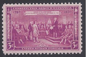 # 798 3c Constitution Sesquicentennial 1937 Mint NH