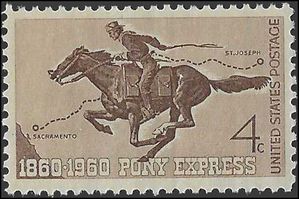 #1154 4c Pony Express Centennial 1960 Mint NH