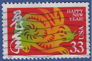 #3272 33c Chinese New Year Year of the Rabbit 1999 Used