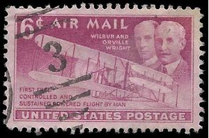 Scott C 45 6c US Air Mail Wilbur and Orville Wright 1949 Used