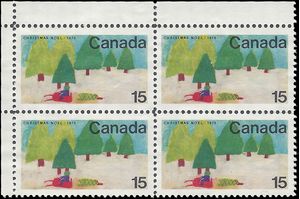 Canada # 530 1970 Used Corner Block of 4