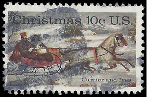 #1551 10c Christmas Currier and Ives 1974 Used