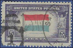 # 912 Overrun Countries Luxembourg 1943 Used Fancy Cancel