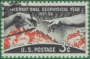 #1107 3c International Geophysical Year 1958 Used