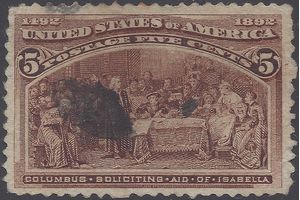 # 234 5c Columbus Soliciting from Queen Isabella 1893 Used