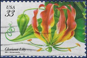 #3312 33c Tropical Flowers Gloriosa Lily 1999 Used