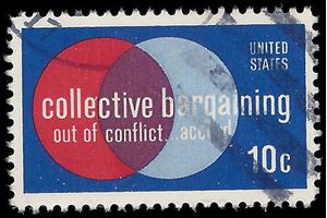 #1558 10c 50th Anniversary Collective Bargaining 1975 Used