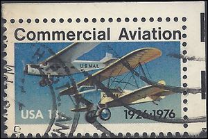 #1684 13c 50th Anniversary Commercial Aviation 1976 Used