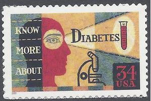 #3503 34c Diabetes Awareness 2001 Mint NH