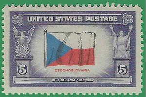 # 910 5c Overrun Countries Czechoslovakia 1943 Mint NH