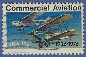 #1684 13c 50th Anniversary Commercial Aviation 1976 Used