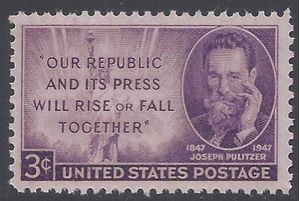 # 946 3c Joseph Pulitzer 1947 Mint NH