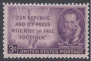 # 946 3c Joseph Pulitzer 1947 Mint NH