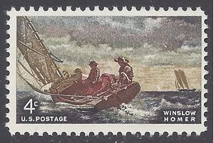 #1207 4c Breezing Up, by Winslow Homer 1962 Mint NH