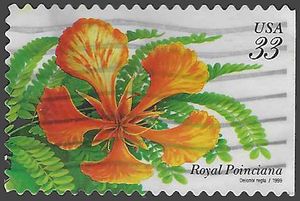 #3311 33c Tropical Flowers Royal Poinciana 1999 Used