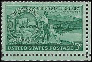#1019 3c Organization of the Washington Territory 1953 Mint NH