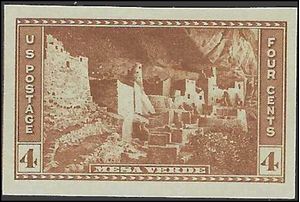 # 759 4c National Parks Cliff Palace Mesa Verde Park Imperf. 1935 Mint NH NGAI