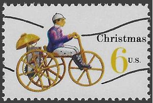 #1417a 6c Christmas Toys Mechanical Tricycle Precancel 1970 Mint NH