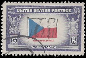 # 910 5c Overrun Countries Czechoslovakia 1943 Used