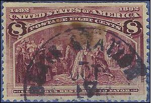 # 236 8c Columbian Expo-Columbus Restored to Favor 1893 Used Thin