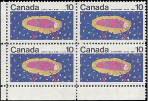 Canada # 529 1970 Used Corner Block of 4
