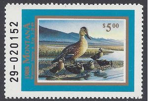 Montana MT-36 $5.00 Mallards 1988 Mint NH