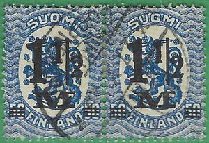 Finland # 126a/126 1921 Used Attached Pair HR