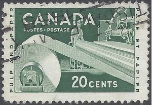 Canada # 362 1956 Used