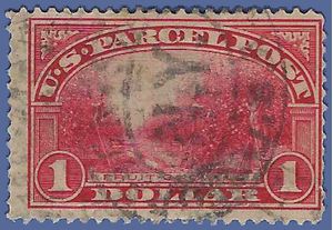 Scott Q 1 1c Parcel Post-Post Office Clerk 1913 Used Faults Thin Wrinkle